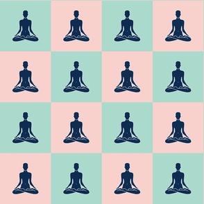 Yoga Lotus Checkerboard | Blush, Mint green and Navy