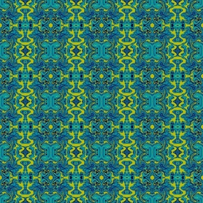 Psychedelic waves in blue and green small