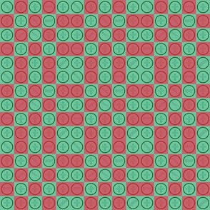 (S) Green & Red_Lovely Inspirational Checkered Design With Beatitudes & Cross