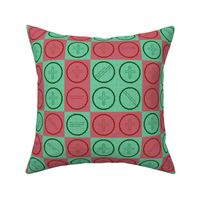 (L) Green & Red_Lovely Inspirational Checkered Design With Beatitudes & Cross