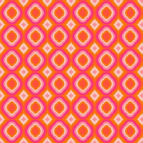 Groove Retro Boho Orange and pink wave small