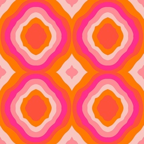 Groove Retro Boho Orange and pink wave Medium