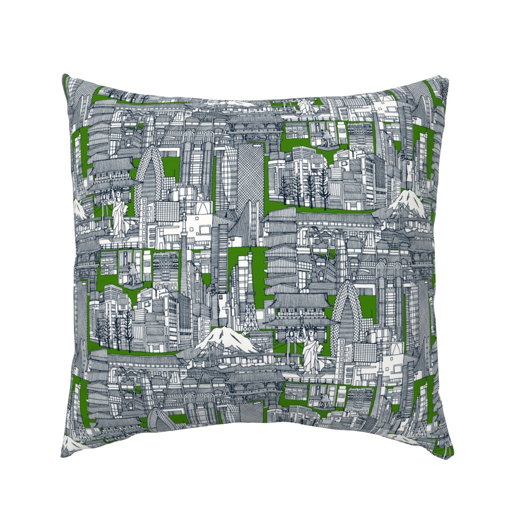 Tokyo toile parsley green