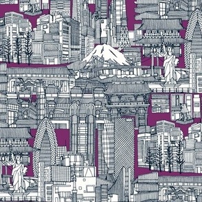 Tokyo toile purple small