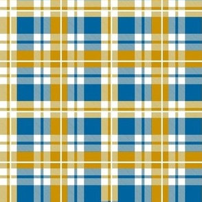 Smaller Scale Blue and Gold Hanukkah Plaid