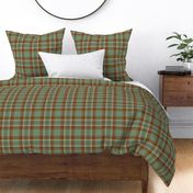 Green and Rust Woven-like Plaid tartan - large scale