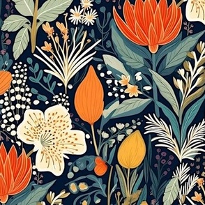 Wildflowers In Bohemian Print