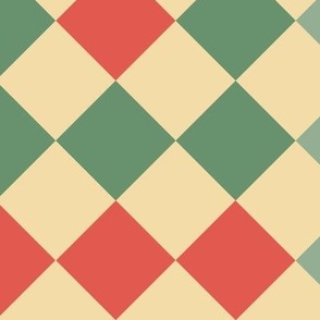 Large // Diamond Checkers Harlequin Style Red Green Blue