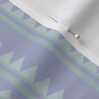 LARGE: Light green Stripes of Sideways Triangles & Blue Unbroken Lines