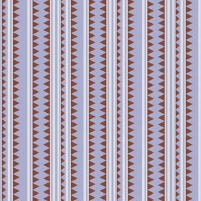 LARGE: Maroon Stripes of Sideways Triangles & Light blue Unbroken Lines