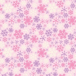 pastel purple lilac pink white snowflakes boho christmas winter wonderland