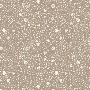 Climbing Vines of Flowers Neutral colors beige backgrund