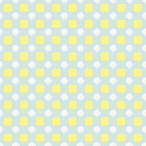 Daisy Gingham Blue and Yellow