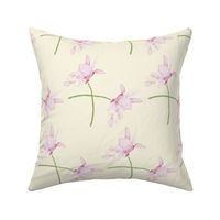 soft pink watercolor cosmos floral cross green