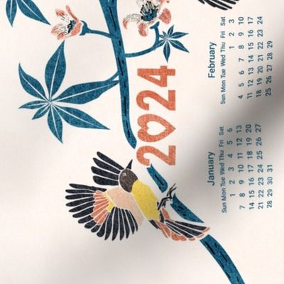 Weaving Dreams- Birds and Blooms- 2024 Wall Hanging Calendar