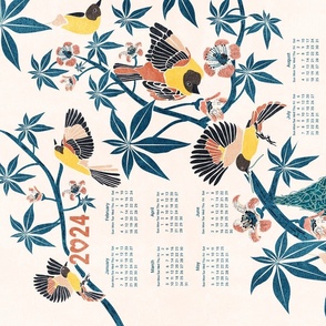 Weaving Dreams- Birds and Blooms- 2024 Wall Hanging Calendar