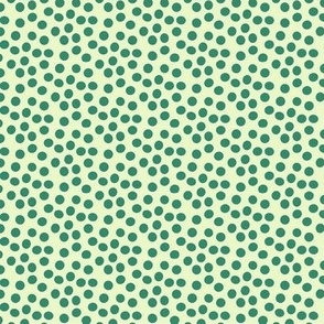 Whimsical Bright Green Polka-Dots on Mint Green Background