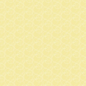 Whimsical Abstract White Circles on a Soft Yellow Background