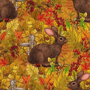 Autumn Rabbit on ochre