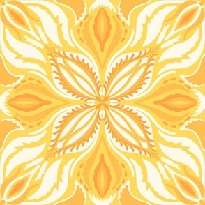 Ornate tiles, yellow and orange