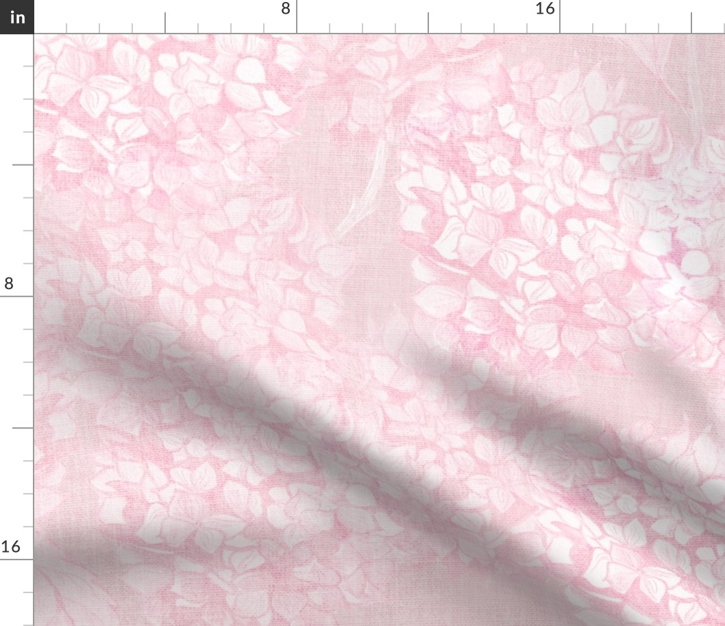 M Hydrangea flowers climbing in subtle soft monochromatic blush pink vintage rococo very feminine coquette