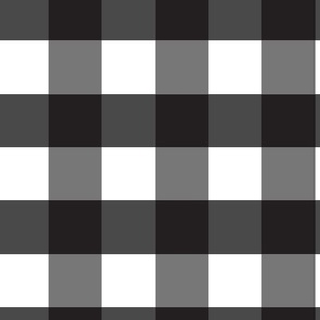 Black and White Checkered Gingham Plaid Buffalo Check