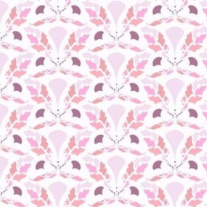 scallops-petals-leaves in rosa