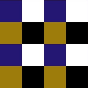 Large Scale Team Spirit Football Bold Checkerboard in Baltimore Ravens Metallic Gold Purple White