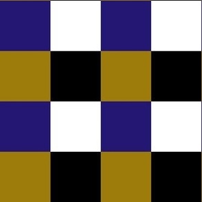 Medium Scale Team Spirit Football Bold Checkerboard in Baltimore Ravens Metallic Gold Purple White