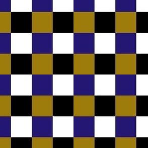 Small Scale Team Spirit Football Bold Checkerboard in Baltimore Ravens Metallic Gold Purple White