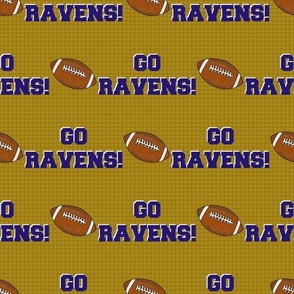 Large Scale Team Spirit Football Go Ravens! in Baltimore Metallic Gold Purple Black White