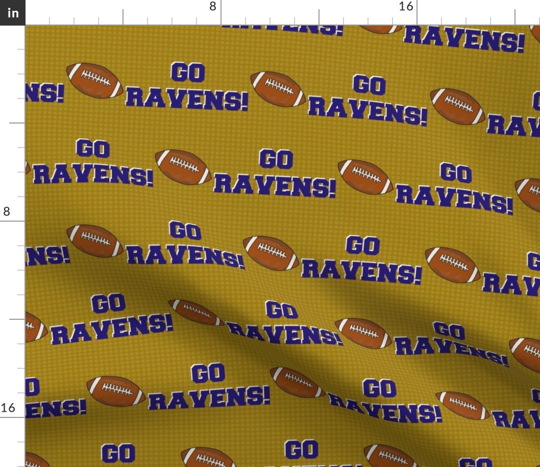 Large Scale Team Spirit Football Go Ravens! in Baltimore Metallic Gold Purple Black White