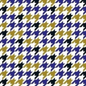 Small Scale Team Spirit Football Houndstooth in Baltimore Ravens Colors Metallic Gold Purple Black White