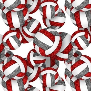 red gray volleyballs pattern - small