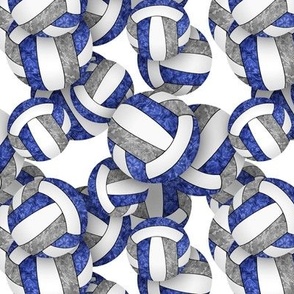 blue gray volleyballs pattern - small