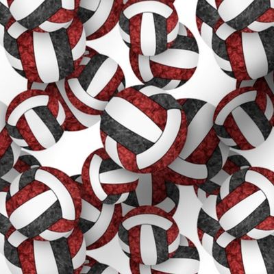 maroon black volleyballs pattern - girls sports