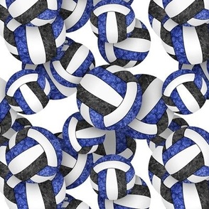 blue black volleyballs pattern - small