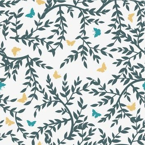 Leaves and Butterflies Pattern