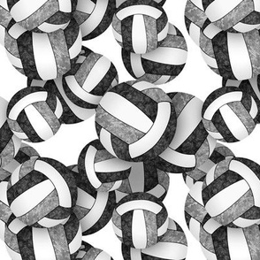 black gray volleyballs pattern - girls sports - small