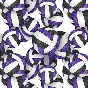 purple black volleyballs pattern - girls sports