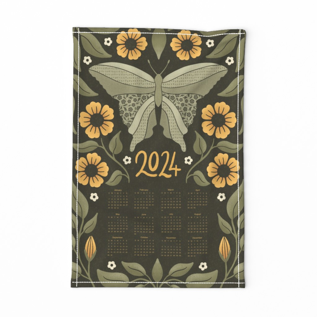 2024 Calendar Butterfly floral