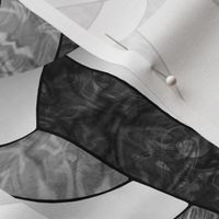black gray girly volleyballs pattern - large