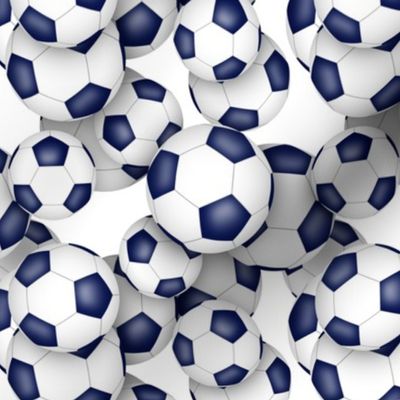blue white soccer balls pattern - small