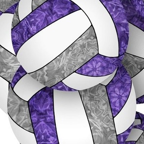 purple gray girly volleyballs pattern - large