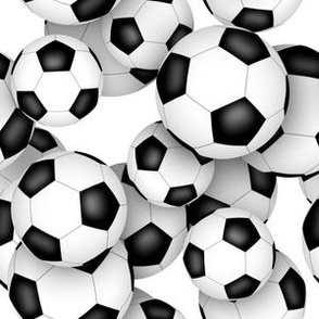 black white soccer balls - small