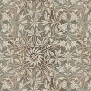 small scalefancy - hand painted classic and elegant - taupe - 6 inch repeat