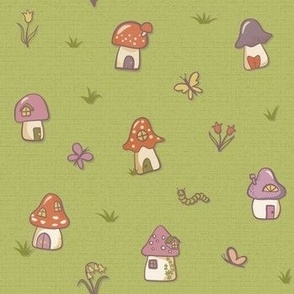 toadstool houses  bright green