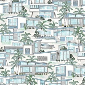 palm spring wallpaper in coastal blue