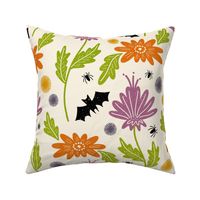 Large Spooky Halloween Floral on Bone