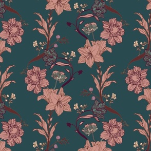 Pink lilies/Small (SM22A-005b)